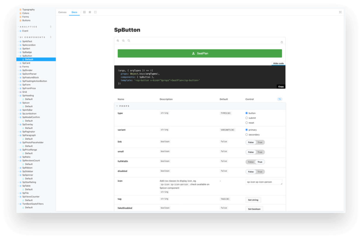 SeatPlan Design System StoryBook